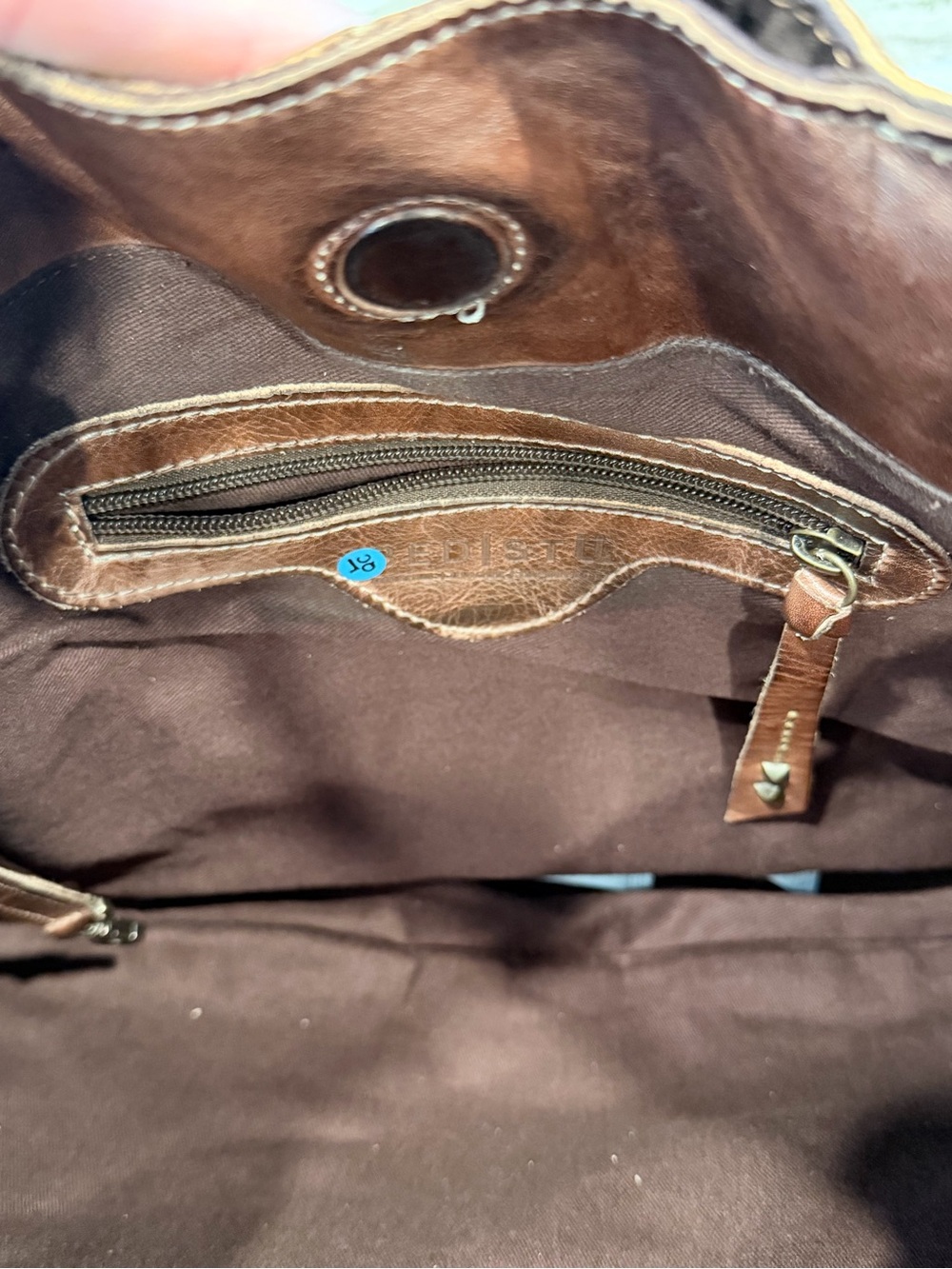 Bed Stu Rockaway Stitch-Detail Distressed
Satchel Bag color-Teak Rustic - Picture 5 of 16